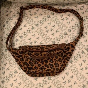 OdiLynch Suede Leopard Fanny Pack Bum Bag